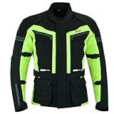 Motorradjacke Herren Ganzjahres,Textil mit CE Protektoren, Kombizipper...