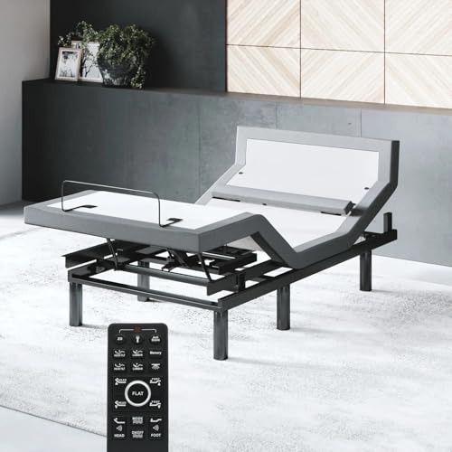 Image of Sven & Son Bliss Adjustable Bed Base Frame Only, Head and Foot Lift, Lumbar Support, Head-Pillow-Tilt, Massage, Under-Bed Lights, USB, Memory Positions, Zero Gravity - Twin XL