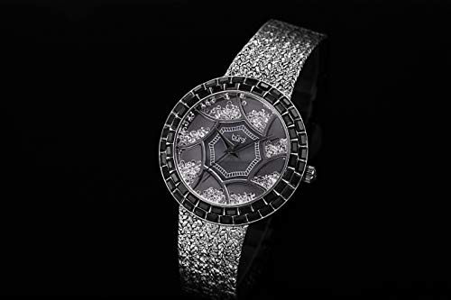 Burgi Damen Künstler Analog-Anzeige Quarz-Uhr mit Metall-Armband