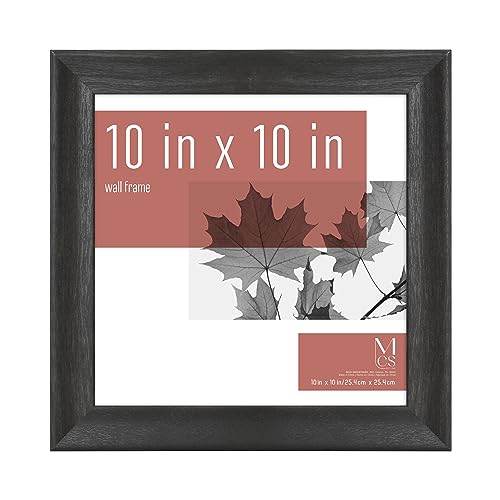 MCS Studio Gallery Classic 10x10 Picture Frame Black Woodgrain, Vertical & Horizontal Wall Hanging Large Picture Frame for Photos, Posters & Art Prints (1-Pack)