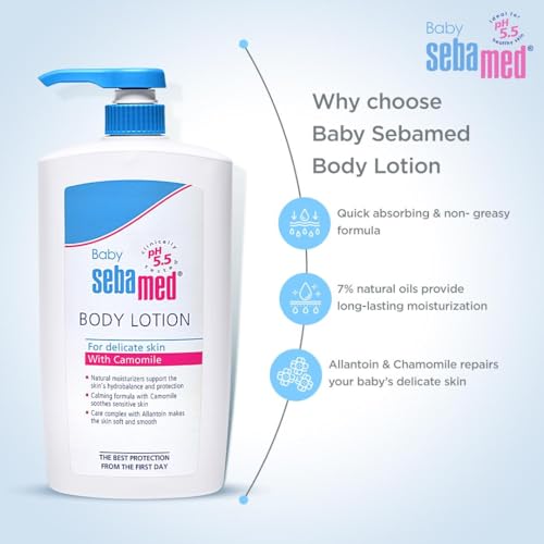 Image of Sebamed Baby Body Lotion|pH 5.5|Vegan|750 ml (Pack of 4)