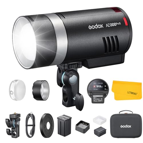Image of GODOX AD300ProII AD300Pro II Outdoor Flash Strobe, 2.4G 300Ws TTL HSS 1 /8000s Portable Flash Monolight, 350 Full Power Flashes, 12W Bi-Color Modeling Lamp, 1 /512-1 /1 Power Adjust, HD Color Screen