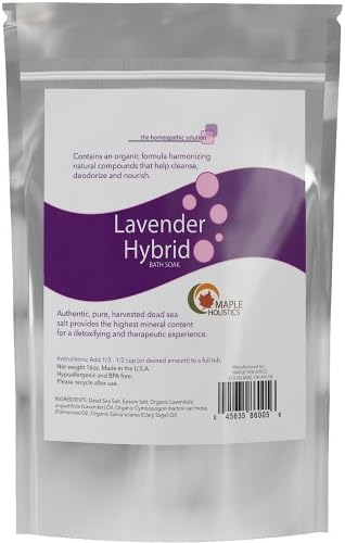 Bath Soak with Dead Sea Mineral Salt for Muscle Pain - Natural Skin Detox & Relaxing Aromatherapy with Organic Lavender Clary Sage & Palmarosa - Relieve Stress & Strengthen Immune System Scoop Inside