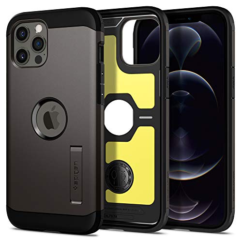 Spigen �y�n��18�N�̋Z�p�́z iPhone 12 Pro Max �P�[�X �ϏՌ� �ČRMIL�K�i�擾 �X�^���h�t�� �O�w�\�� �X�^���h�t�� �X�}�z�X�^���h �J�����ی� ���h�~ �Ռ��z�� �^�t�E�A�[�}�[ ACS01625 (�K�����^��)