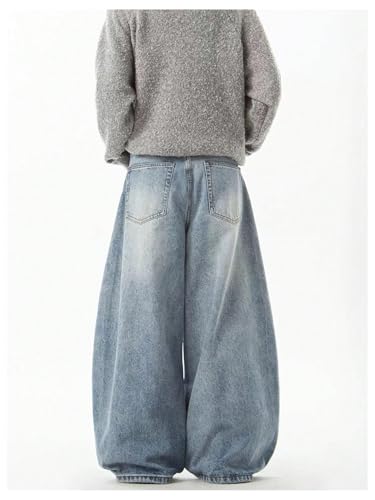 Floerns Men's Wide Leg Baggy Jeans Streetwear Loose Fit Y2k Hip Hop Denim Pants3