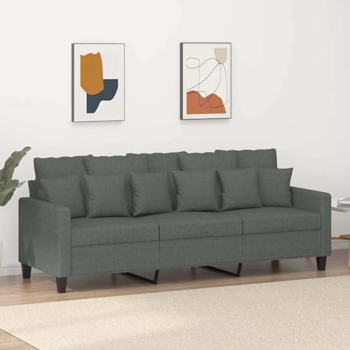 Générique Canapé à 3 Places Gris foncé 180 cm Tissu, Meubles, Canapés, Gris, (Poids 29.6KG)