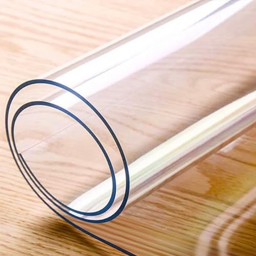 Transparent PVC Desk Chair Mat - Large 1.5mm Thick Hardwood Floor Protector, Waterproof Rectangle Vinyl Rug, Easy to Clean, Sizes: 60x60 & 80x120 cm