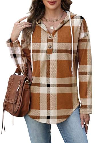 Womens Tops Fall Trendy 2026 Hoodies for Women Halloween Sweatshirt Brown M - image 2