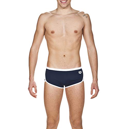 arena Team Stripe Low Waist Maxlife Swim Short Swimsuit, Navy - White, 30