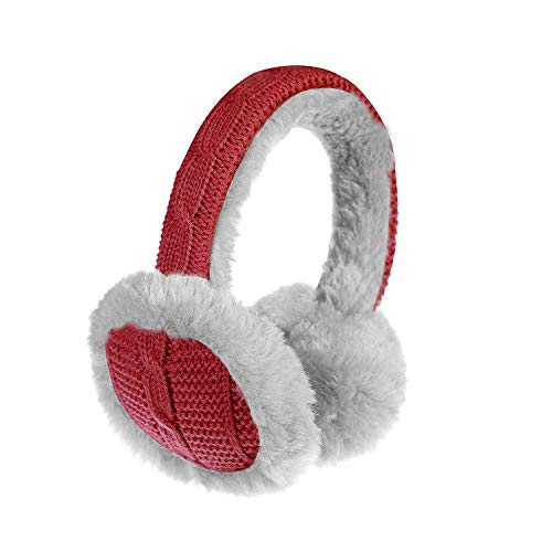 Ear Warmers In 6 Colors - Classic Unisex Earwarmer Outdoor Earmuffs For Sports&Personal Care by Aurya (Red Knitted)