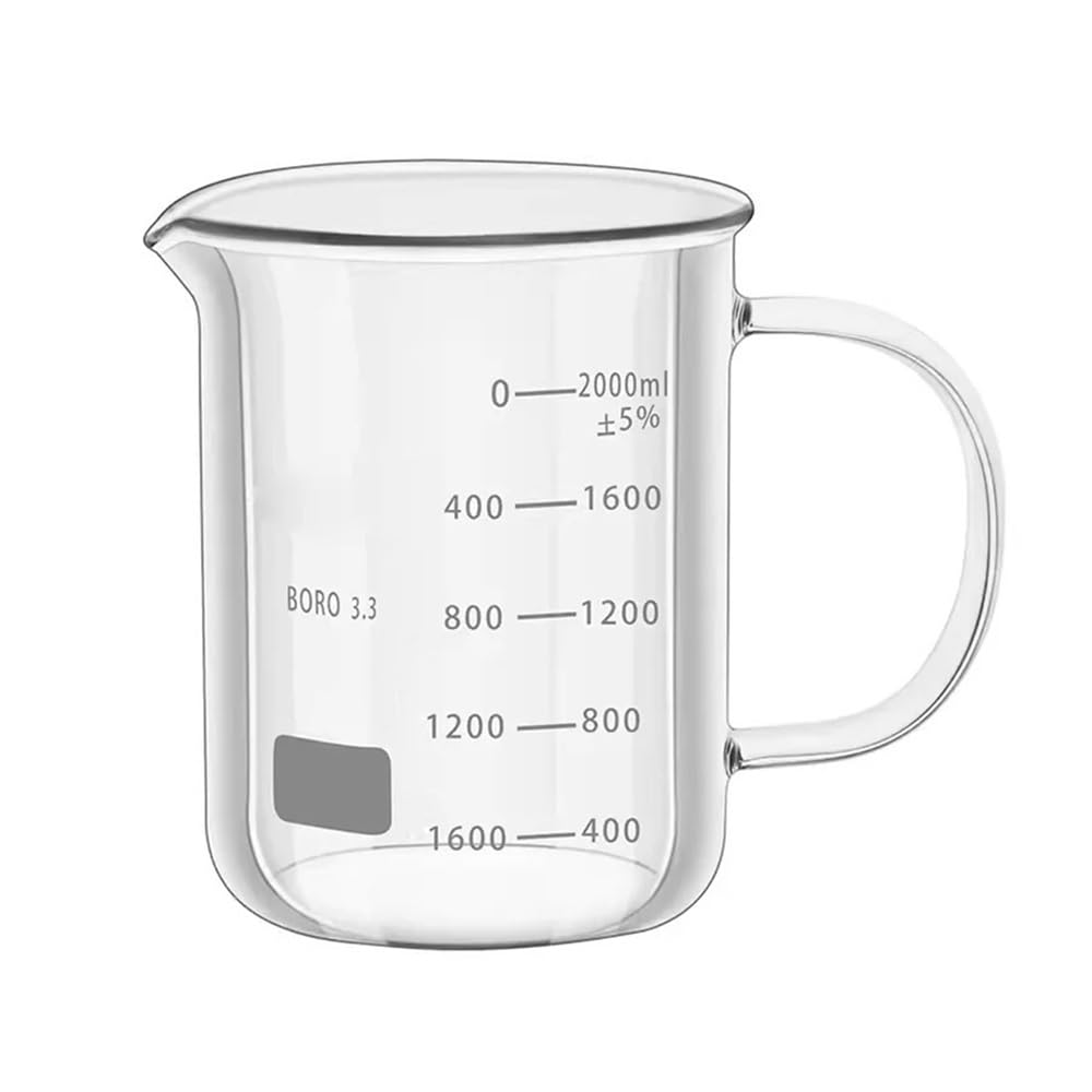 Cristalería de Laboratorio Vaso de precipitados de vidrio resistente con asa y escala. Equipo experimental. Vaso de precipitados de 100, 150, 250, 500, 800, 1000 y 2000 ml.(600ml)
