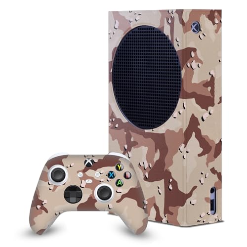 Enveloppement de console de jeu et skins pour manette de jeu marron camo pour Xbox Series S