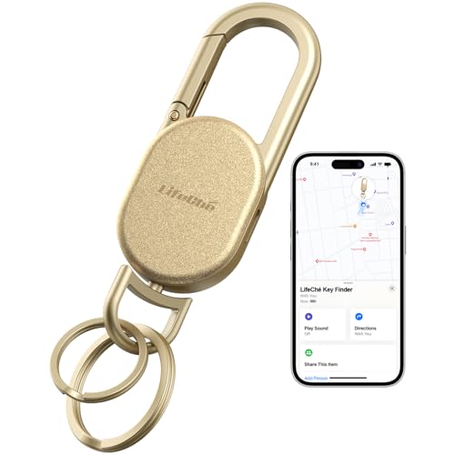 LifeChé Find My Key Finder, Stainless Steel Keychain, Rechargeable Tracker