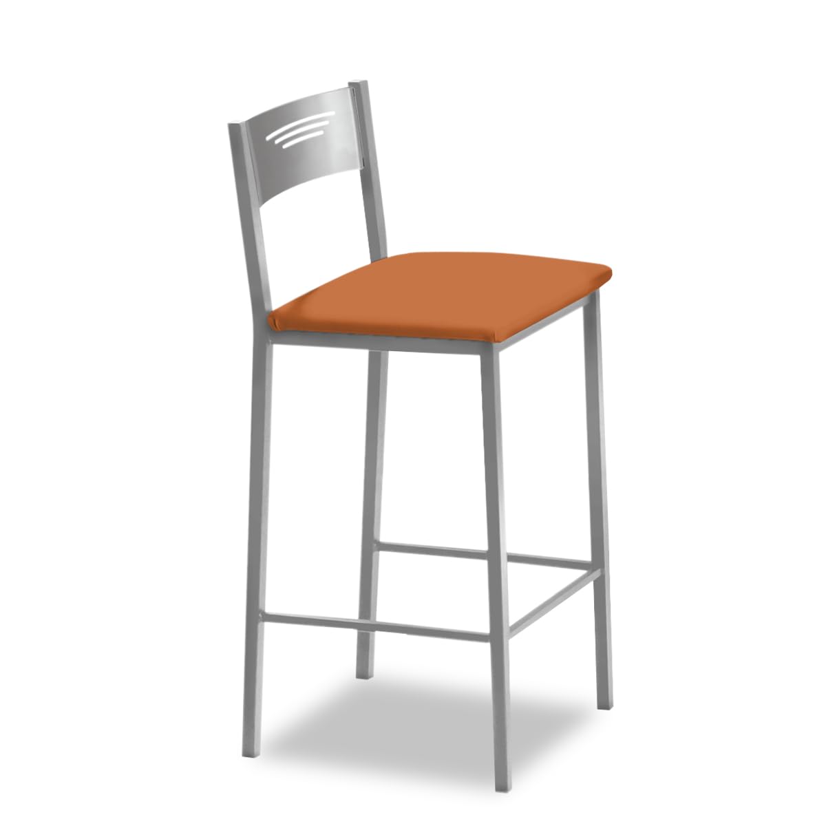 Tabourets de cuisine hauts lavables contre les taches dossier et assise orange