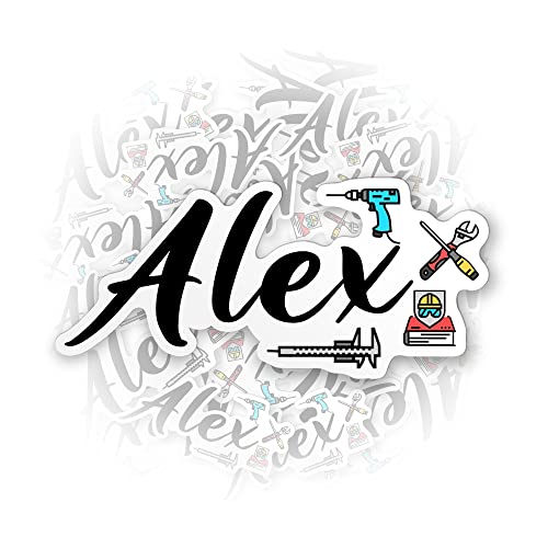 Personalized Custom Name Tool Mechanic Engineer Labor Day Die-Cut Vinyl Sticker for Hard Hat Laptop Water Bottle Phone Case Cars Merchandise Decor Decal Stuff Gift Idea for Her Him Adults Kid