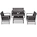 Produktbild Casaria Poly Rattan Lounge Set Grau 7cm Dicke Auflagen 2 Sessel 1 Bank & 1 Tisch 7 TLG Balkon Sitzgruppe Gartenmöbel