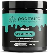 PADMURA Organic Spearmint Powder Capsules 1000mg | USDA Organic Certified | Non GMO | Gluten Free...