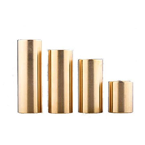 Tzong 4Pcs Gold Guitar Slides 70mm/60mm/51mm/28mm Chrome-Plated Stainless Steel Accessories for Guitar Bass