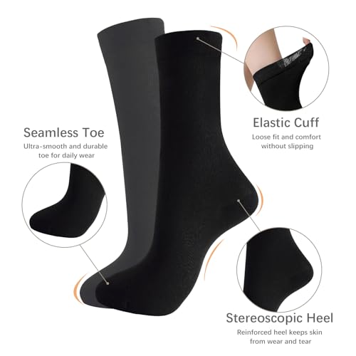Crew Socks for Women Soft Thin Cotton Socks Casual Athletic Ankle Calf Socks Girls 6 Pairs (5-9 Size)2