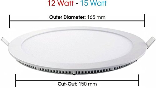 FOS-12-Watt-LED-Panel-Light-Recessed-Ceiling-Lamp-1200-LUMENS-Slim-Round-Warm-White-2700k-Pack-of-4 FOS 12-Watt LED Panel Light Recessed Ceiling Lamp, 1200 LUMENS - Slim | Round | Warm White 2700k (Pack of 4)