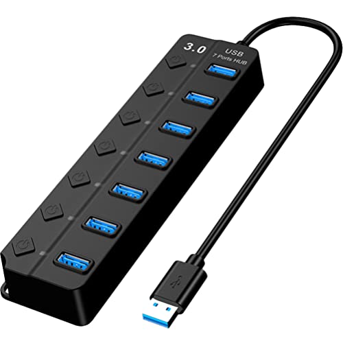 Mobestech Seven Port Expander Usb Adaptor Usb Hub Usb Additional Ports for Laptop Additional Usb Ports for Laptops Usb Splitter Usb Multiport Multi Usb Port Usb Extension Cable Multiple Port