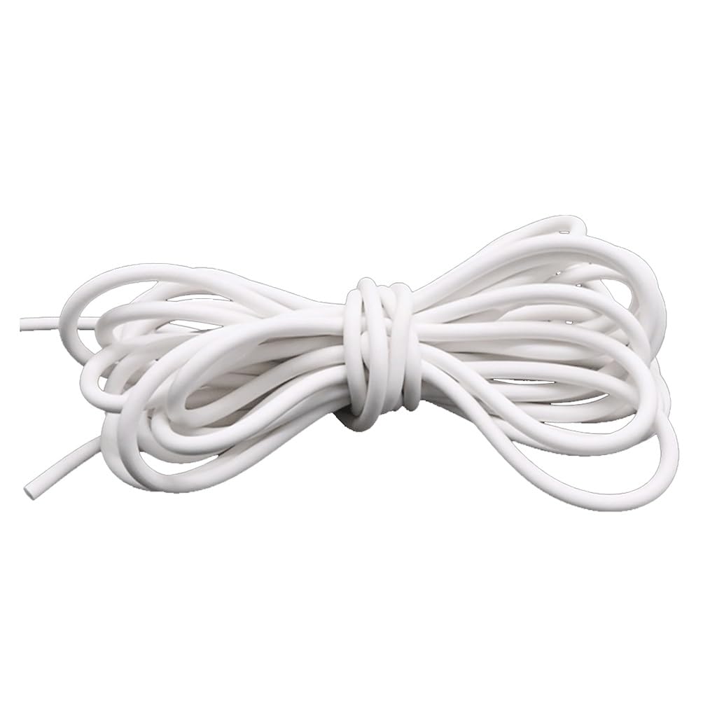 Door Seal， Silicone Rubber Foam Round Seal Strip 1m White Multiple Sizes(15mm)