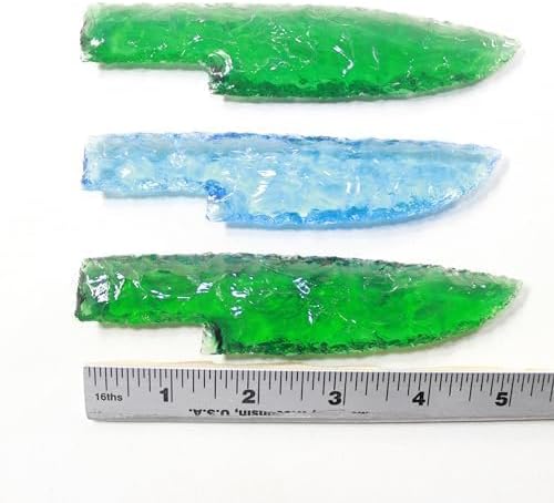 3 Glass Ornamental Knife Blades #5742 Mountain Man Knife