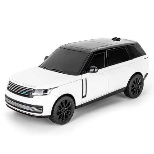 TGRCM-CZ 1:24 Range Rover Die-cast Model Vehicle with Sound & Light, Off-Road Vehicle with Pull Back Function & Openable Doors - Realistic Details for Collectors & Gifts Black-White