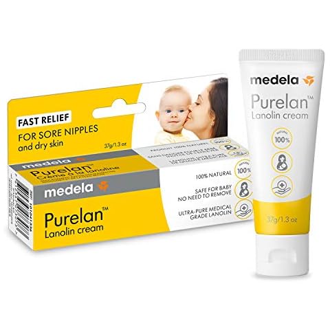 Medela Purelan Lanolin, Safe for Breastfeeding Baby, 100% Natural Nipple Cream, Single Ingredient, Soothing Protection for Nursing Moms, 1.3 Ounce Cover