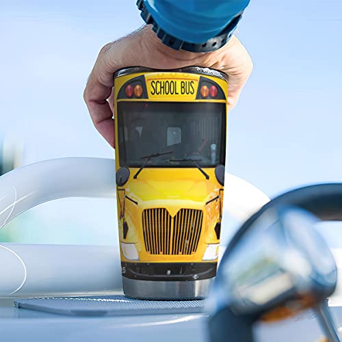 Sandjest Bus Driver Tumbler - School Bus 20 Oz Stainless Steel Double Wall Vacuum Tumblers Coffee Travel Mug - Thermal Cups Birthday, Christmas, Back To School Gifts For Men, Women, Friends, Besties #TOP5
