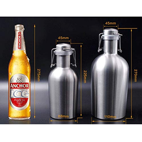 XWOZYDR Bouteilles en acier inoxydable avec embouts Stopper - Bouteilles Flip Top eau, idéal for la maison de brassage, de la bière artisanale, tasse de café Voyage (Size : M) - Image 4