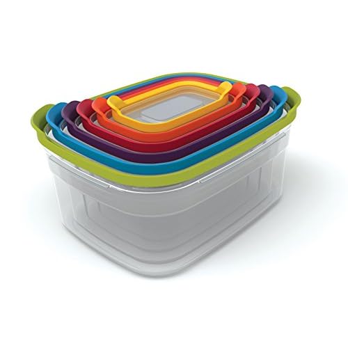 Joseph Joseph Nest Lock Plastic BPA Free Food Storage Container Set with Lockable Airtight Leakproof Lids, 12-Piece, Multi-Color