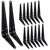 HEART ART 14 Pack Shelf Bracket 8 Inch ,Heavy Duty Shelf brackets,Floating shelf bracket L Brackets,Metal Shelf Brackets for Wall, 8”L x 6”H x1.6”W