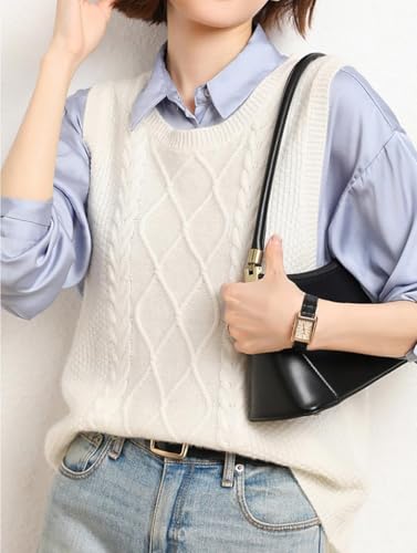 Image of Womens Knit Sleeveless Crewneck Sweater Vest 2025 Knitwear Tank