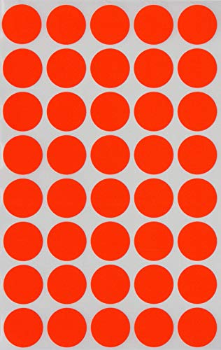 Étiquettes rondes Royal Green 19mm rouge néon - 600 pcs