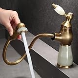 Robinet de Lavabo avec Douchette Extractible : contrôle de l'eau chaude et froide à poignée unique, pratique pour contrôler l'eau chaude et froide et ajuster la température selon les besoins. Adapté à toutes les saisons, avec eau chaude et froide à votre disposition.