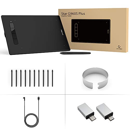 Mesa Digitalizadora XP-PEN Star G960S Plus Tablet gráficos Caneta de desenho Tablet 9x6 polegadas co