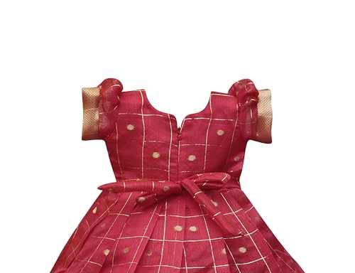 Image of PW PLATYPUS WORLD Baby Girls Ethnic Frock Dress for Kids| Traditional Festive Birthday Outfit | Baby Girls Lehenga Choli
