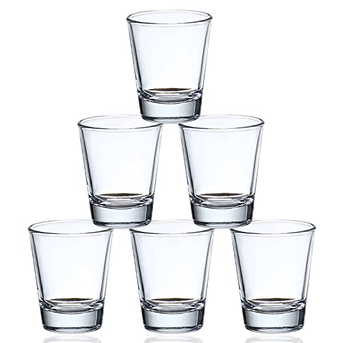 Shot Glass Set, 100% Clean 100% Wipe Glass Shot Glasses, 1.5 oz, Set of 6, Clear Shot Glasses