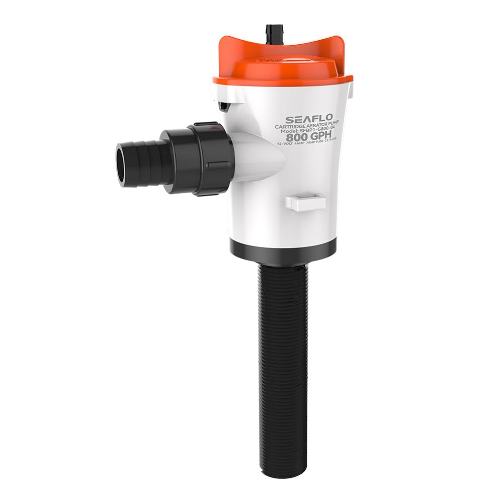 SEAFLO Bomba aireadora Livewell - 12 V, 800 GPH, sumergible, cartucho extraíble (recto)