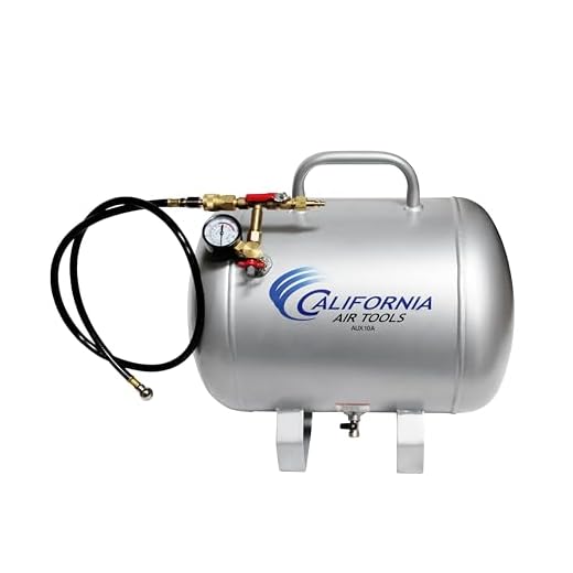 California Air Tools CAT-AUX10A Lightweight Portable Aluminum Air Tank, 10 Gallon, Silver