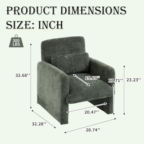Sillón Escultural Chenille Verde Antiguo miniatura 2