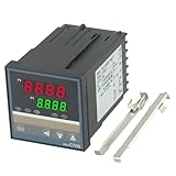 Contenu de l'emballage et modèle : contrôleur de température intelligent REX C700FK02 V AN avec contrôleur de température numérique intelligent et manuel d'instructions (français non garanti). Le corps compact de 72 x 72 x 112 mm et une découpe de panneau de 68 x 68 mm le rendent prêt pour les panneaux de commande courants et les rénovations.