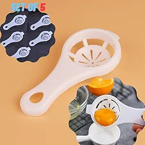 Magnusdeal Egg Yolk Separator Safe Practical Hand Egg Tools Kitchen Cooking Gadgets Plastic Egg Dividers 12.7 x 6 cm Set of5