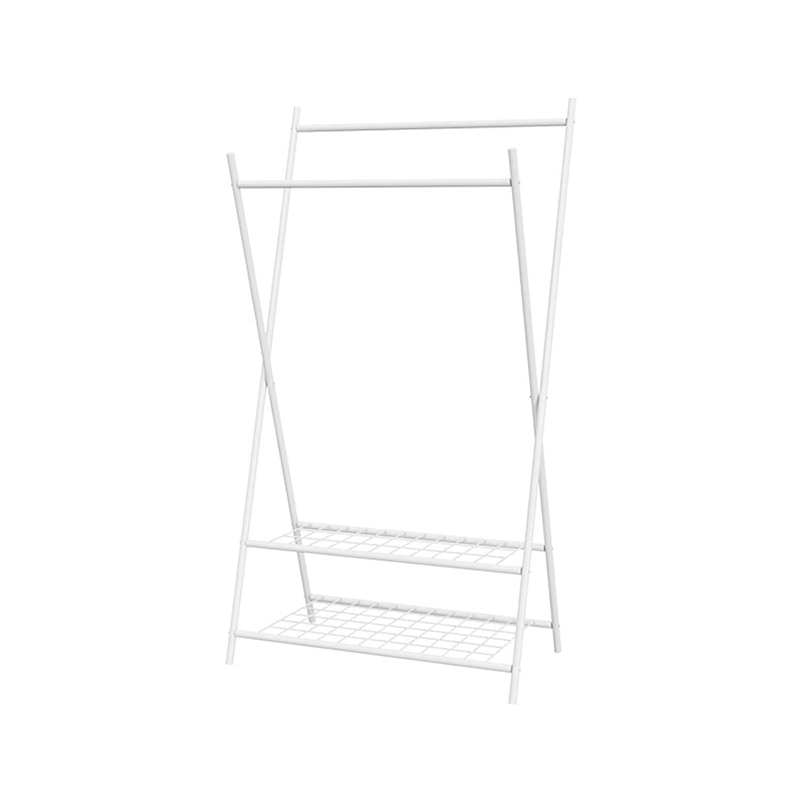 Heavy Clothes Rails Balcony Drying Racks Clothing Store Display Racks Wrought Iron Bedroom Coat Racks White