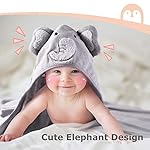 Baby-Hooded-Towel-Momcozy-8-Piece-Baby-Bath-Towel-for-Boys-or-Girls-Baby-Towel-and-Washcloth-Set-with-Cute-Design-Baby-Shower-Towel-Gift-for-Newborns-Infants-and-Toddlers-Grey