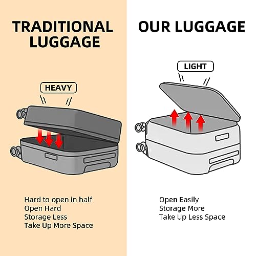 2 pieces 20/29 Aluminum Frame Carry On and Checked Luggage Set with Side Opening, Lightweight Hardshell ABS+PC Trunk Suitcase with TSA Lock, 360° Universal Wheels & Adjustable Handle, Orange 6