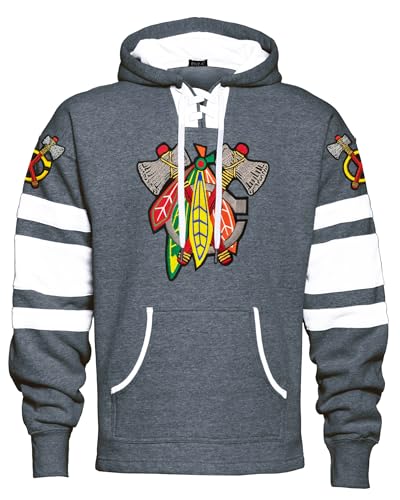 Fear The Feathers Game Day Chicago Hockey Hoodie Grey/White