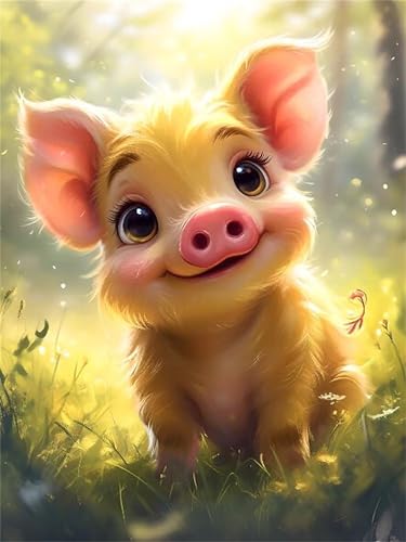 Peinture par numéro adulte cochon 90x120cm, kit complet DIY loisir créatif