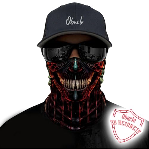 Image of Obacle Skull Face Mask Half for Dust Wind UV Sun Protection Seamless 3D Tube Mask Bandana for Men Women Durable Thin Breathable Skeleton Mask Motorcycle Riding Biker Fishing Cycling Sports Festival